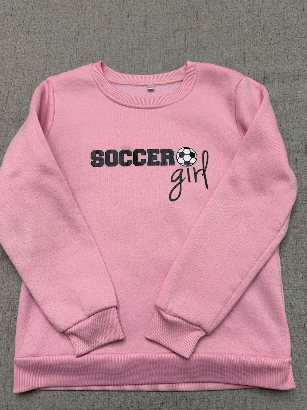 Pink "Soccer Girl" Crewneck Sweatshirt for Kids Size 7/8